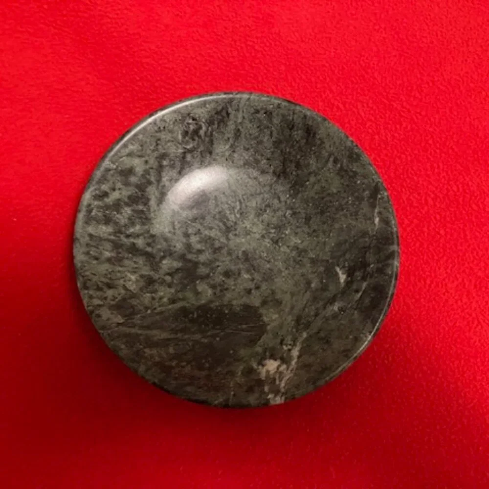 Green Marble Dish and Crate & Barrel Candle NWOT